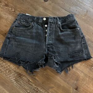 Agolde Parker denim shorts in black wash